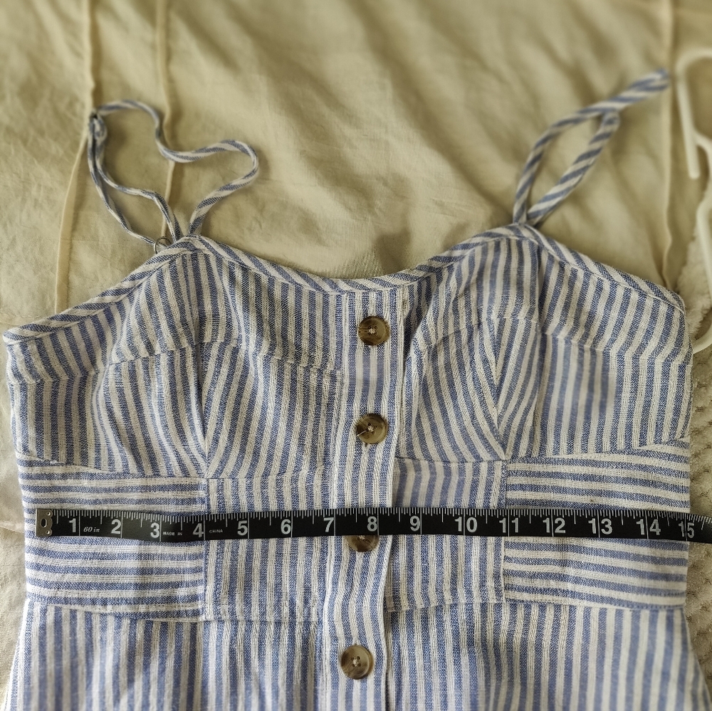 Striped Blue Midi Dress NWOT - Picture 5 of 10
